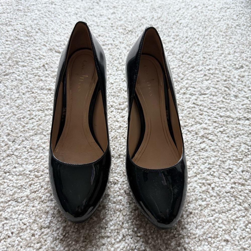 Cole Haan Chelsea Black Patent Pumps